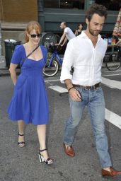 Jessica Chastain and Gian Luca Passi - Out in New York City - August 2014