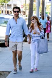 Jessica Chastain and Her Boyfriend Gian Luca Passi de Preposulo - Out in Beverly Hills - August 2014
