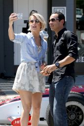 Julianne Hough - Taking Selfies with Helio Castroneves (IndyCar Series) in Los Angeles