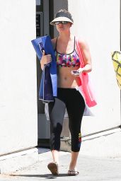 Kaley Cuoco in Tights, Leaving Yoga Class in Los Angeles, August 2014