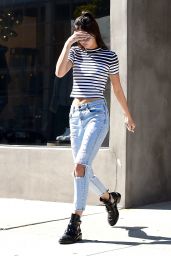Kendall Jenner in Ripped Jeans - Out in West Hollywood - August 2014