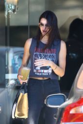 Kendall Jenner Wears Pink Floyd T-shirt - Out in West Hollywood, Aug. 2014