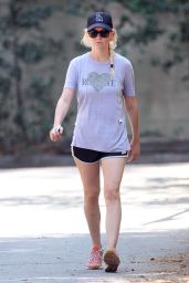 Kirsten Dunst Leggy - Out For a Walk in Los Angeles - August 2014