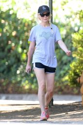 Kirsten Dunst Leggy - Out For a Walk in Los Angeles - August 2014
