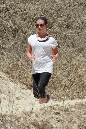 Lea Michele in Tights - Out for a Hike in the Hollywood Hills - August 2014