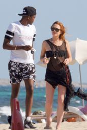Lindsay Lohan on a Beach in Ibizza - July 2014