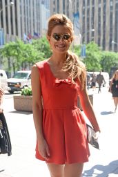 Maria Menounos Hot in Red Dress - SiriusXM in New York City, August 2014