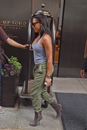 Melanie Brown Street Style - Leaving Her Hotel in New York City - August 2014