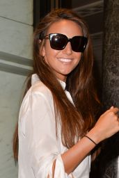 Michelle Keegan Style - Arriving at a Hotel in London - August 2014