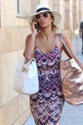 Nicole Scherzinger in Summer Long Dress- Shopping in LA - August 2014