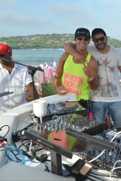 Paris Hilton - DJ Set on the Beach in Saint-Tropez - August 2014