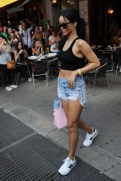 Rihanna in Cutoffs - Leaving Da Silvano in New York City - August 2014