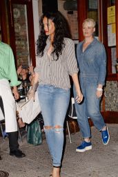 Rihanna in Ripped Jeans Arriving at Da Silvano Restaurant in New York City - August 2014