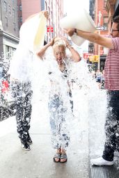 Rita Ora - Does the ALS Ice Bucket Challenge in New York City - August 2014