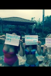 Selena Gomez & Francia Raisa in Swimsuts - Twitpics, August 2014
