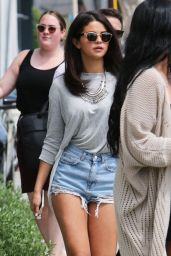 Selena Gomez in Cutoffs and Boots at Gracias Madre in West Hollywood - August 2014