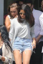 Selena Gomez in Cutoffs and Boots at Gracias Madre in West Hollywood - August 2014