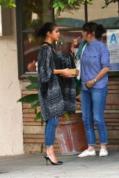 Selena Gomez in Ripped Jeans - Out For Dinner With Friends in Los Angeles - August 2014