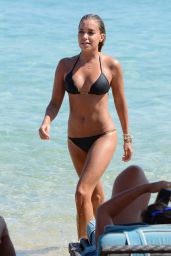 Sylvie Meis Hot in Black Bikini on the Beach in Mykonos - August 2014