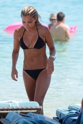 Sylvie Meis Hot in Black Bikini on the Beach in Mykonos - August 2014