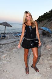 Sylvie Meis Hot in Mini Dress - Beach in Ibiza, Aug. 2014