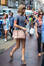 Taylor Swift in Stripes - Out in NYC, July 2014
