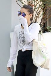 Vanessa Hudgens Style - Leaving Soul Cycle Fitness Club in West Hollywood - Aug. 2014