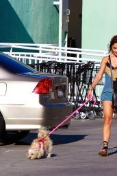 Vanessa Hudgens Walking Her Dogs - Out in Studio City - August 2014
