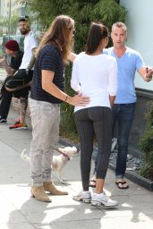 Zoe Saldana With Her Husband And Dog - Out in Los Angeles, August 2014