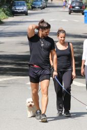 Zoe Saldana With Her Husband And Dog - Out in Los Angeles, August 2014