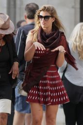 Amy Willerton in Mini Dress Leaving BBC Studios in London - September 2014