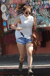 Brenda Song in Jean Shorts Out in Studio City - September 2014