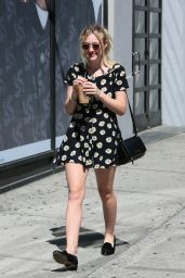 Dakota Fanning in Mini Dress - Out in New York City - September 2014