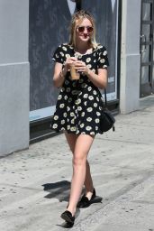 Dakota Fanning in Mini Dress - Out in New York City - September 2014