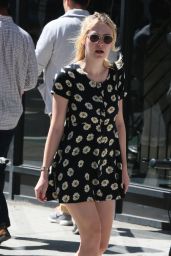 Dakota Fanning in Mini Dress - Out in New York City - September 2014 ...