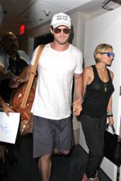 Elsa Pataky & Chris Hemsworth - Aarrives at LAX Airport in Los Angeles - August 2014