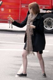 Emma Stone - Hailing a Taxi Cab in New York City - September 2014