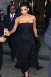 Eva Longoria in Black Dress - Leaving her hotel in New York City - September 2014