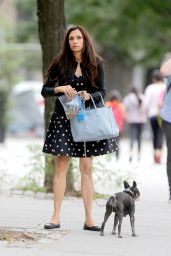 Famke Janssen - Out Walking Her Dog in New York City - September 2014
