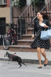 Famke Janssen - Out Walking Her Dog in New York City - September 2014