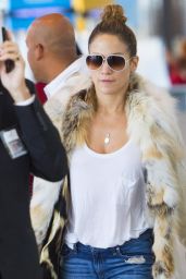 Jennifer Lopez Street Style - JFK Airport in NYC - September 2014