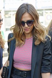 Jessica Alba Casual Style - Leaving the Trump Soho Hotel in NYC - September 2014
