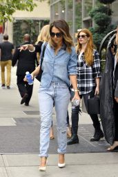 Jessica Alba in Jeans - Leaving a Hotel in Los Angeles - September 2014