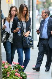 Jessica Alba in Tight Jeans - Out in New York City - September 2014