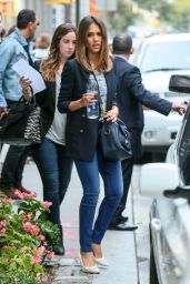 Jessica Alba in Tight Jeans - Out in New York City - September 2014