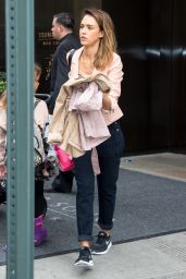 Jessica Alba Street Style - Out in NYC, September 2014