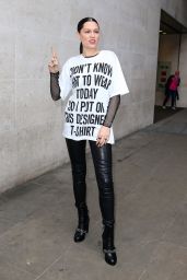 Jessie J in Printed T-Shirt - Leaving BBC Radio 1 in London - September 2014