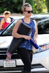 Kaley Cuoco in Cycle Pants - Leaving Yoga Class in Sherman Oaks - September 2014