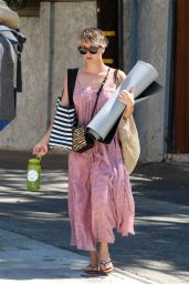 Kaley Cuoco in Summer Dress - Leaving Yoga Class in Sherman Oaks - September 2014