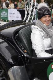 Katarina Witt At the Finish of the Classic Rally Hamburg-Berlin 2014